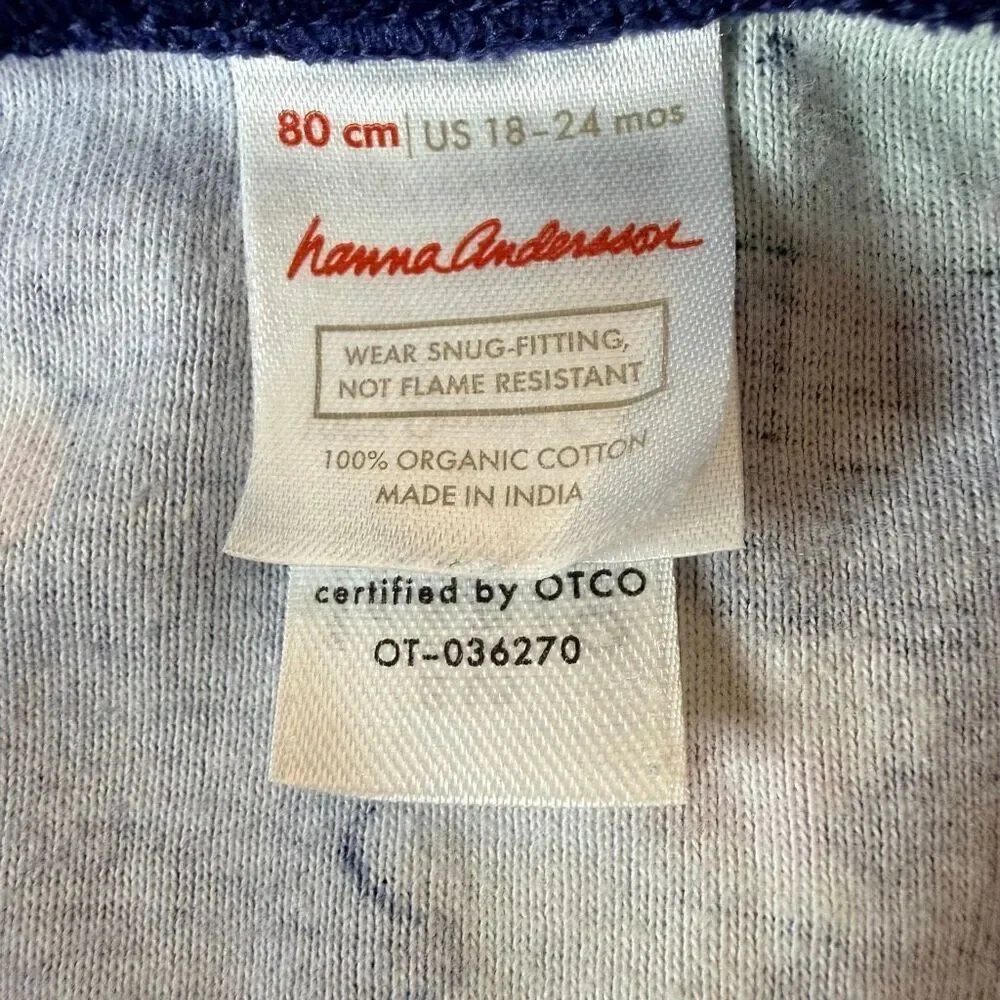 Hanna Andersson Baby Zip Sleeper Heirloom Ornaments Size 80/18-24 Months